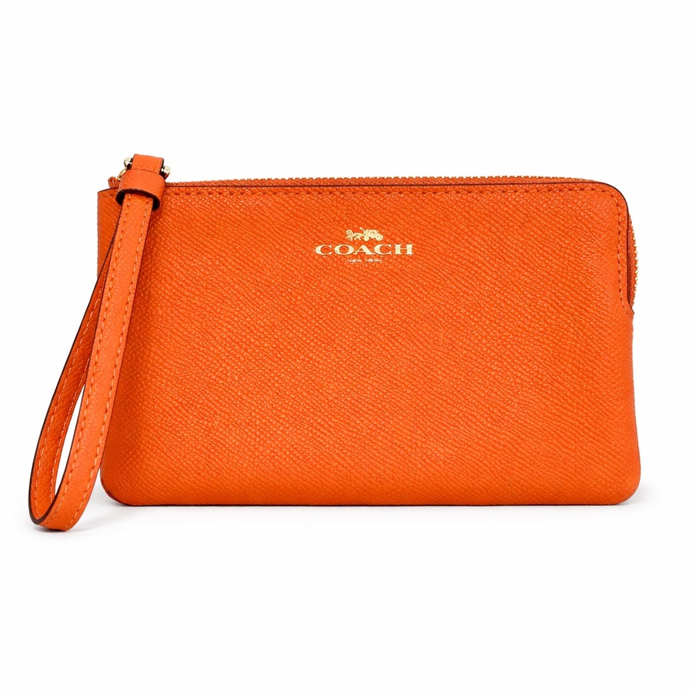 Coach Orange Wristlet Clutch